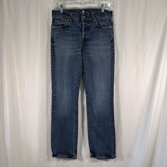 Seven for all Mankind Jeans Women's 31 Dark Wash Blue Denim Standard Button Fly - Picture 1 of 10